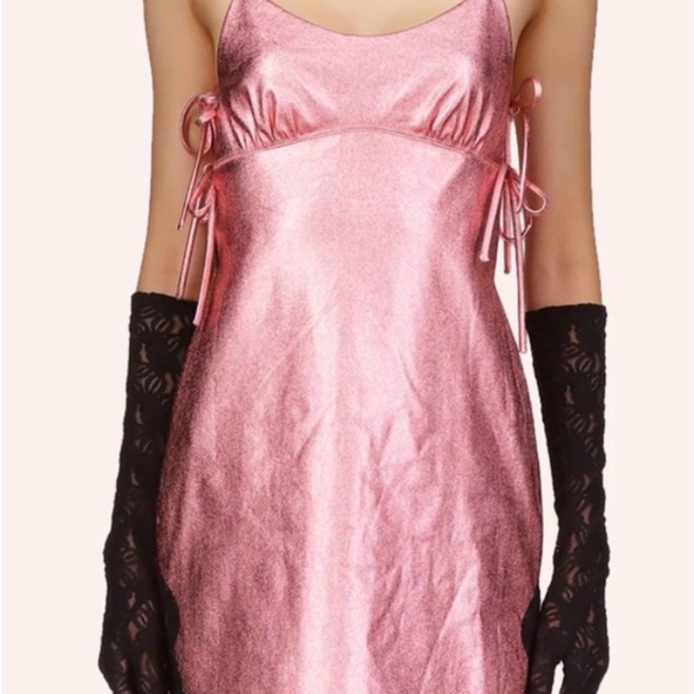 Anna Sui Metallic Faux Leather Mini Dress